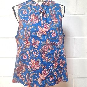 J. Crew x Liberty London Blue Floral Top